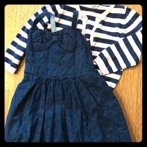 Adorable girls dress jumper with cardigan